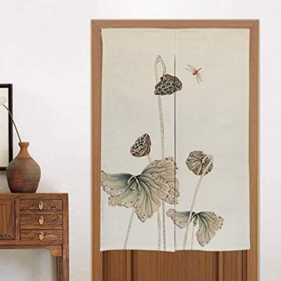 Pink Sakura Flower Branches Japanese Noren Split Curtain Asian Doorway Art New - Picture 7 of 9